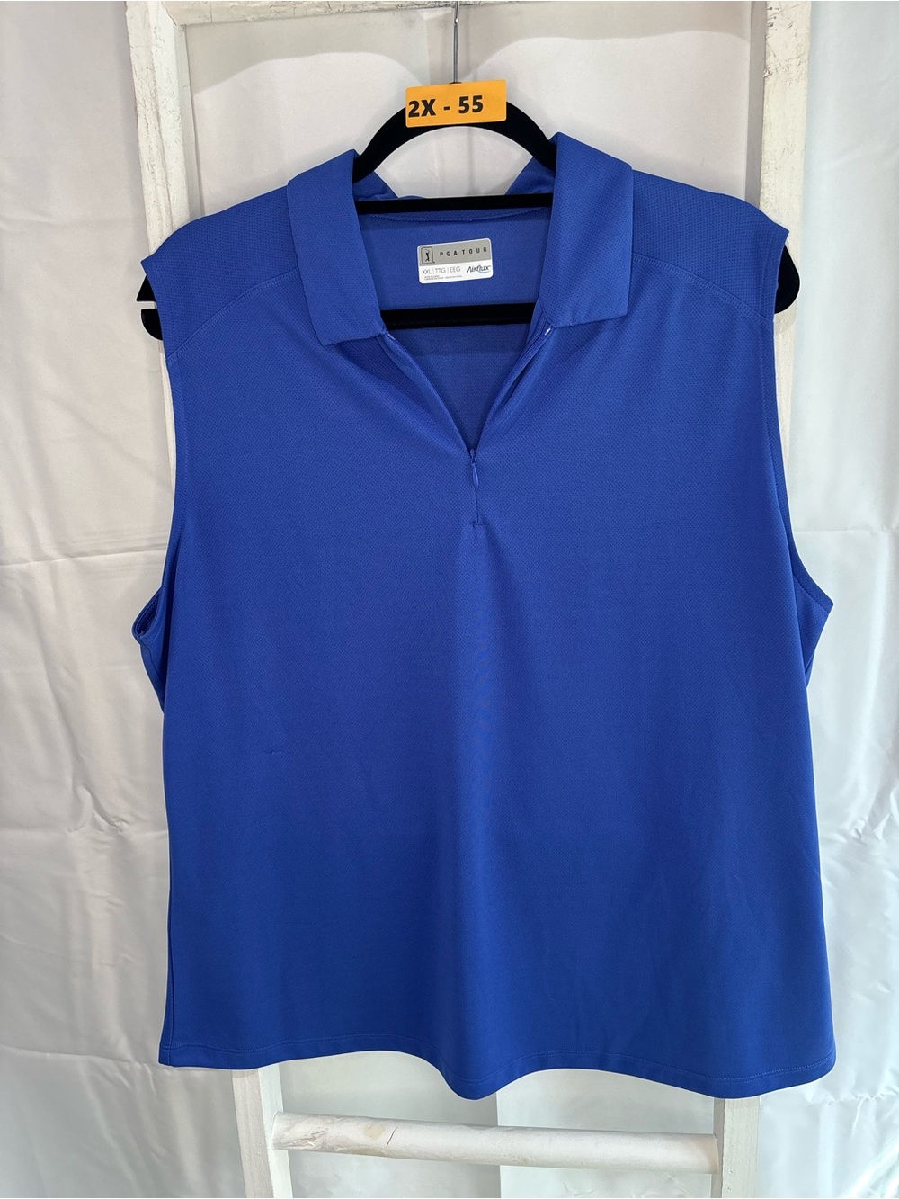 PGA Tour Sleeveless Polo Tank Top - Blue